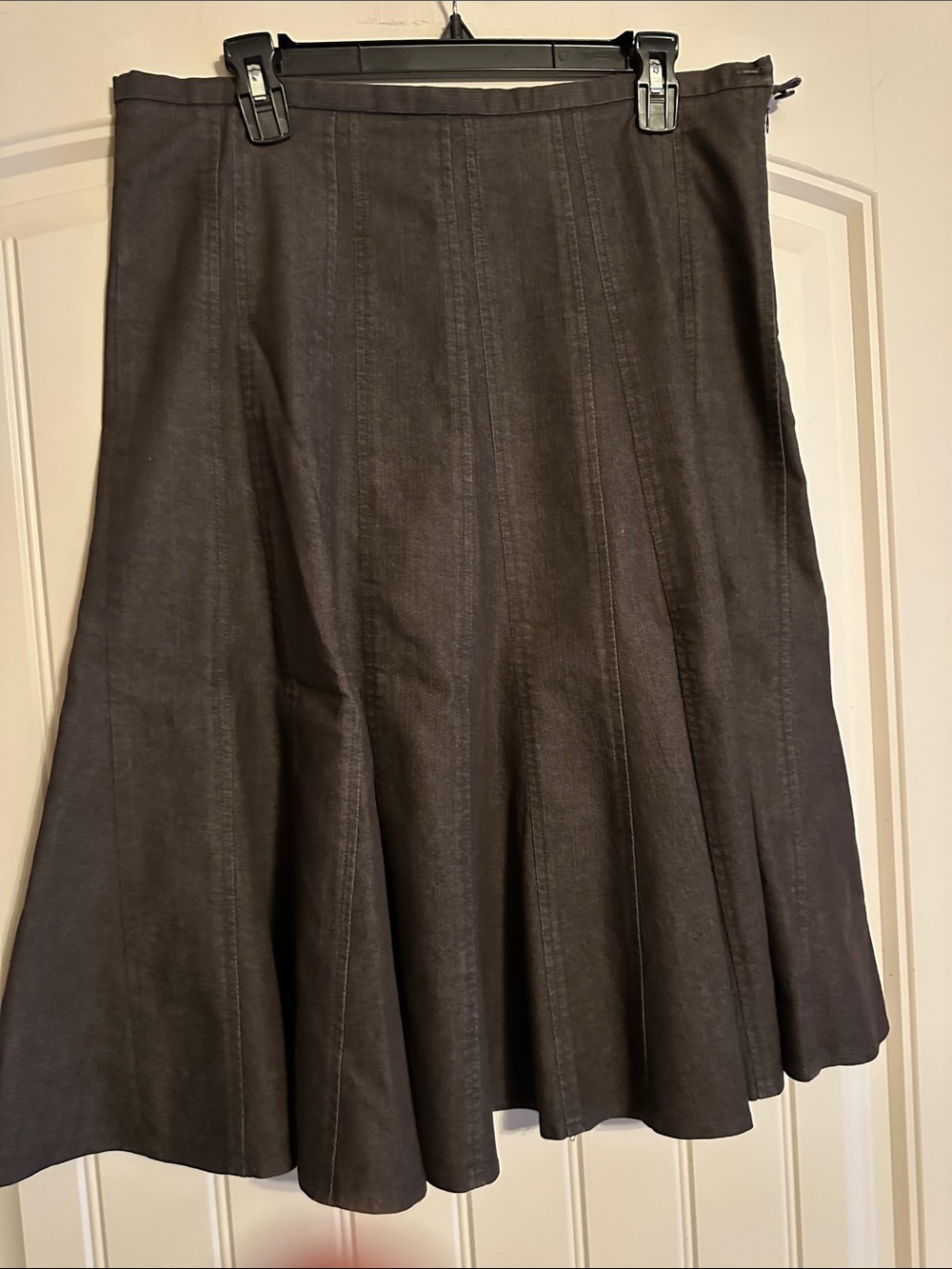 Cato Dark Brown Paneled A-Line Skirt